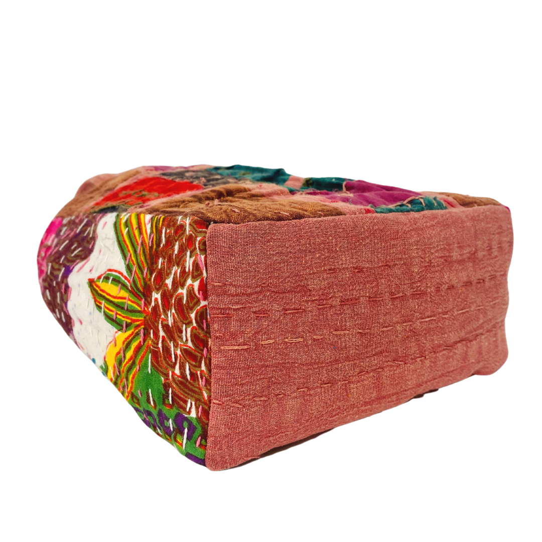 Botanical Mini Tote in White & Mauve Multi