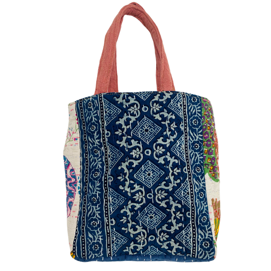 Motif Mini Tote in Blue & White Botanical Multi