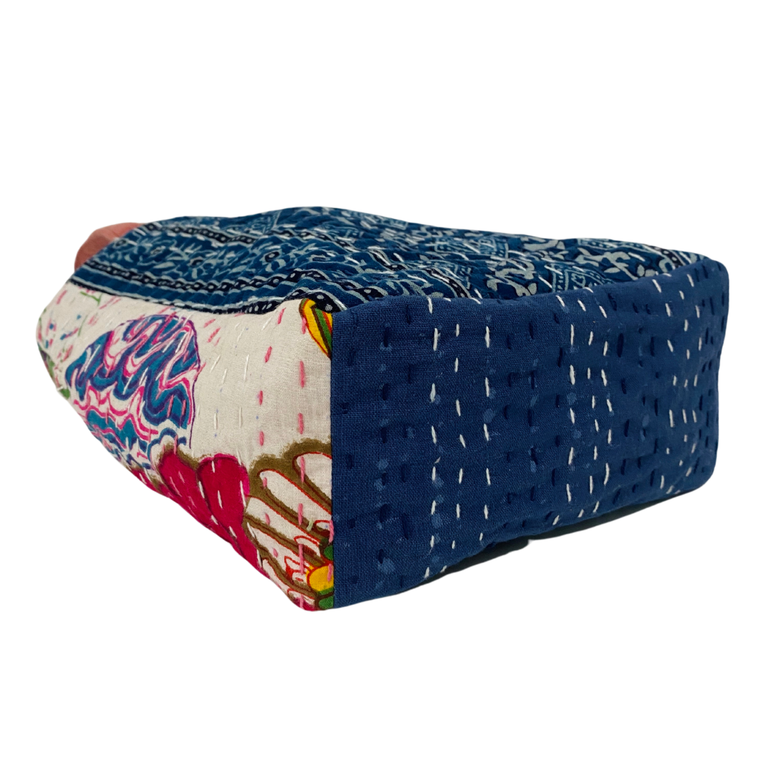 Motif Mini Tote in Blue & White Botanical Multi