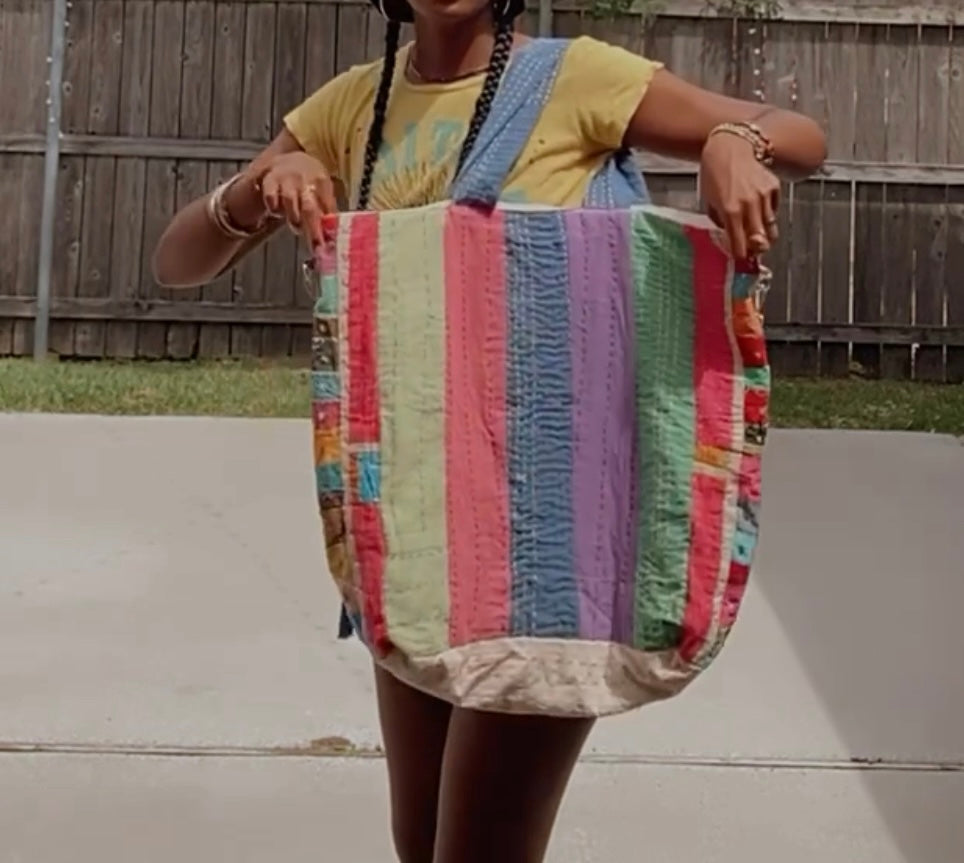 Patchwork jumbo tote