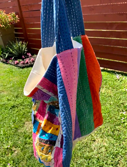 Patchwork jumbo tote