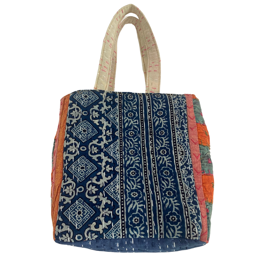 Motif Mini Tote in Blue & Orange Multi