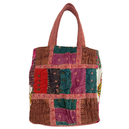 Botanical Mini Tote in Mauve & White Botanical Multi