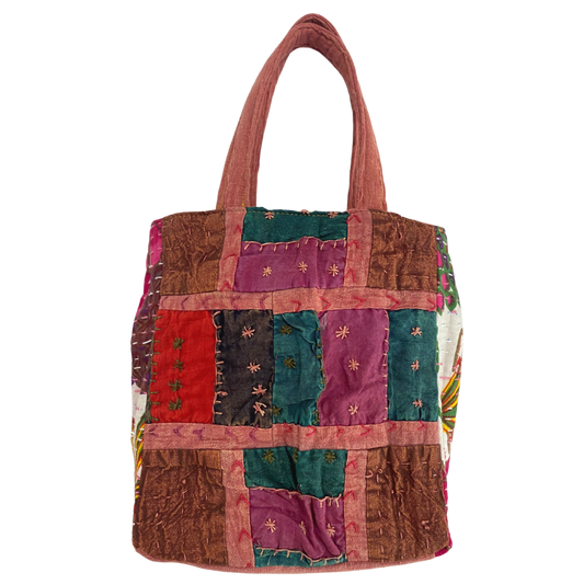 Botanical Mini Tote in Mauve & White Botanical Multi