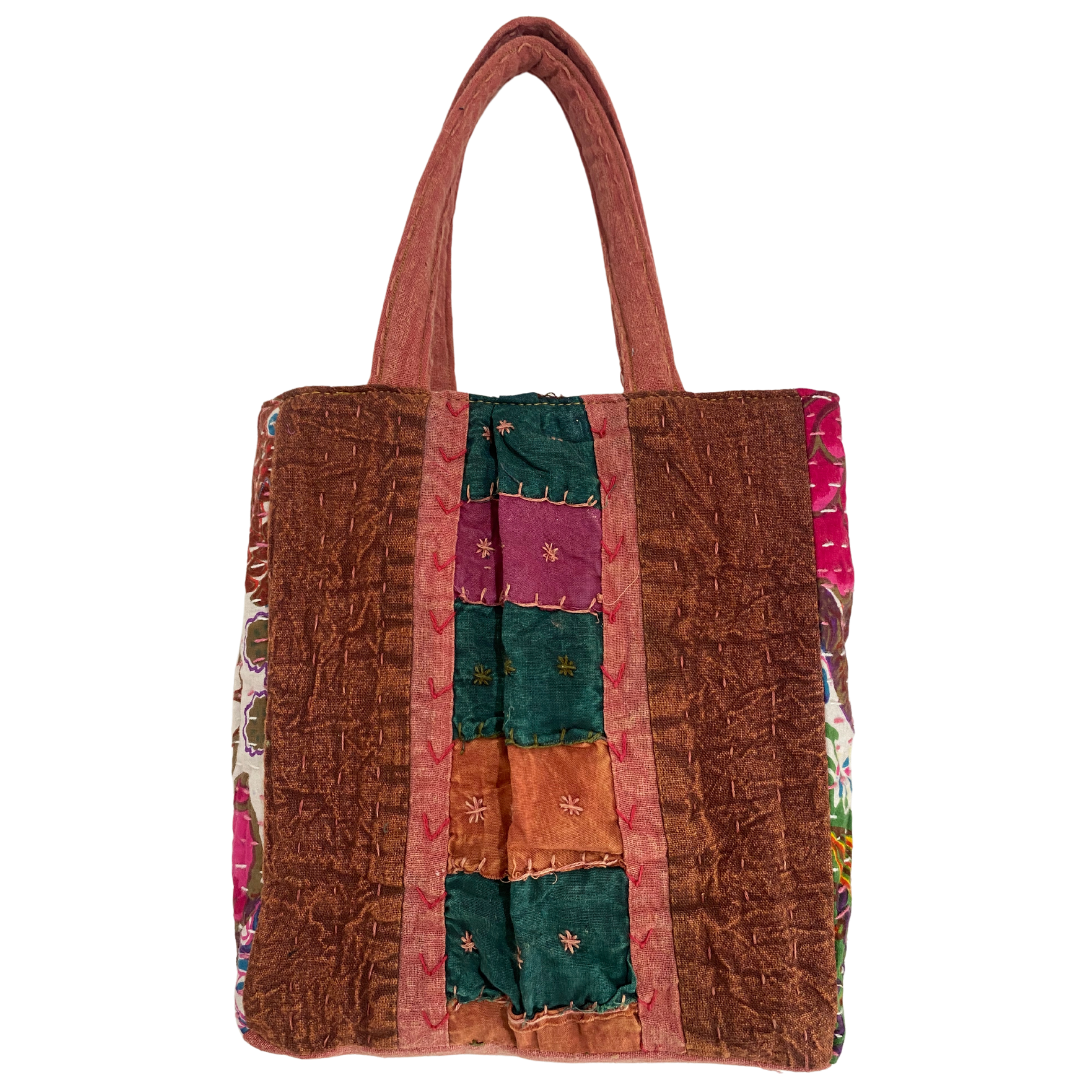 Botanical Mini Tote in Mauve & White Botanical Multi