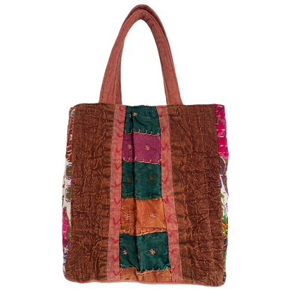 Botanical Mini Tote in Mauve & White Botanical Multi