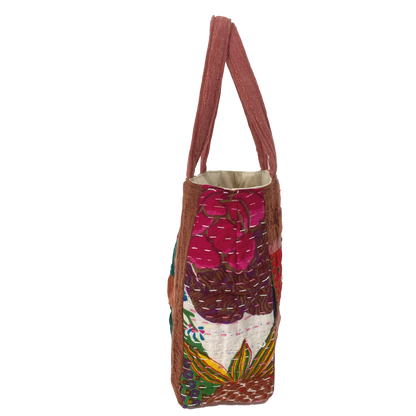 Botanical Mini Tote in Mauve & White Botanical Multi