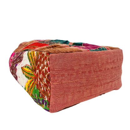 Botanical Mini Tote in White & Mauve Multi