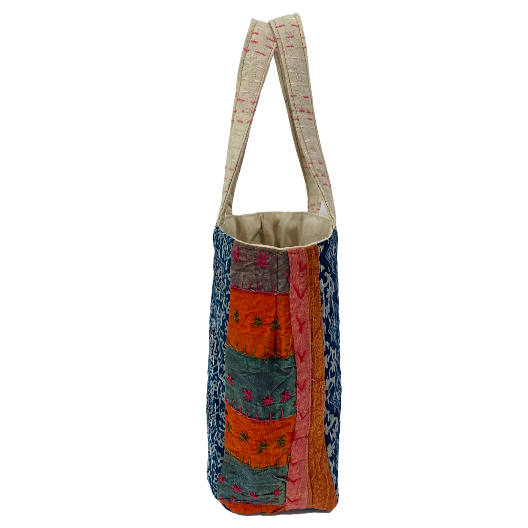 Motif Mini Tote in Blue & Orange Multi