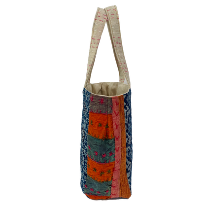 Motif Mini Tote in Blue & Orange Multi